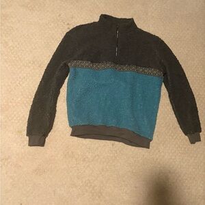 Men's Two-Tone Vintage Sweater - Black and Blue